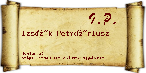 Izsák Petróniusz névjegykártya